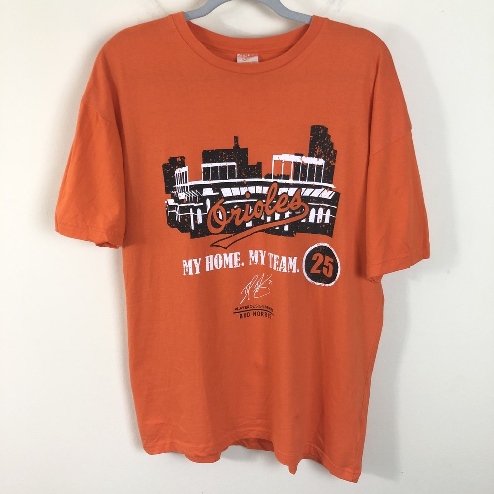 Baltimore Orioles Bud Norris Player Design Series T-Shirt Sz XL Orange Baseball